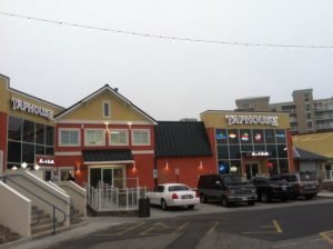 Parking lot view of the Taphouse Bar & Grille entrance